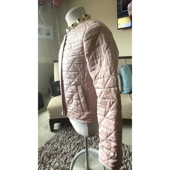 Vintage Ann Taylor Quilted Jacket Small Cropped Zip Chic Cozy Work Feminine Barn - Picture 5 of 11